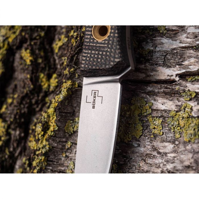 Нож с фиксированным клинком Boker Bark Beetle, сталь 1095 Carbon Steel, рукоять микарта