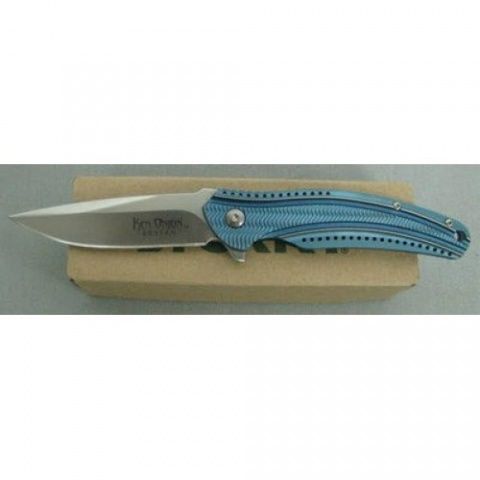 Складной нож CRKT Ripple Blue, сталь Acuto 440, рукоять нержавеющая сталь 420J2