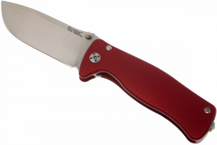 Нож складной LionSteel SR2A RS Mini, сталь Uddeholm Sleipner® Satin Finish, рукоять алюминий (Solid®), красный