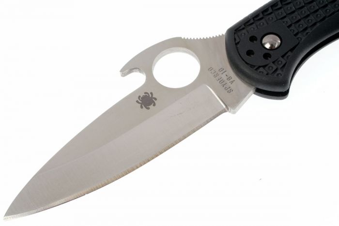 Нож складной Delica 4 Emerson Wave Opener® Spyderco 11PGYW, сталь VG-10 Satin Plain, рукоять FRN, чёрный